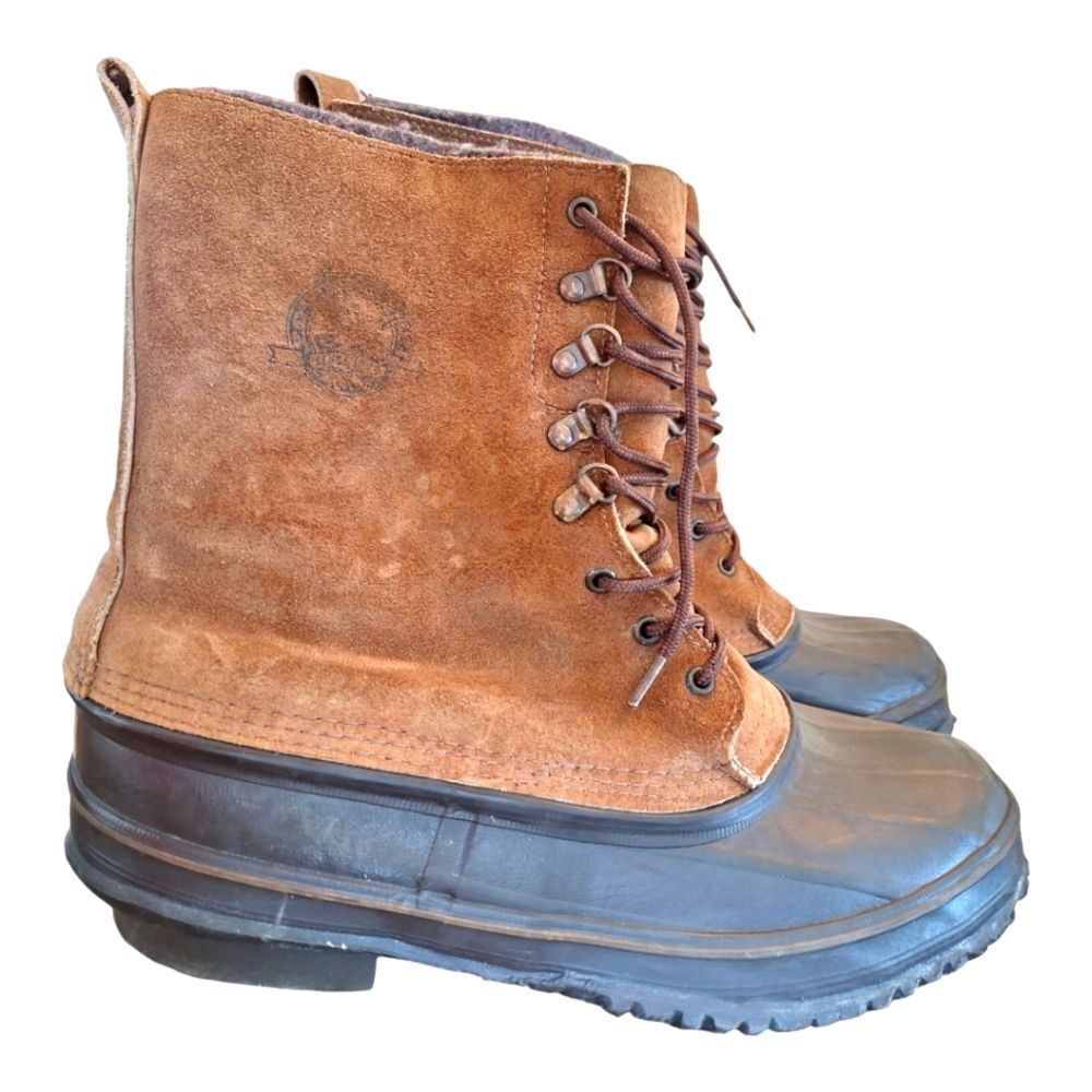 Eddie Bauer Duck Boots Made in USA Men's size 11 Fiberglass Shank Wool Lining